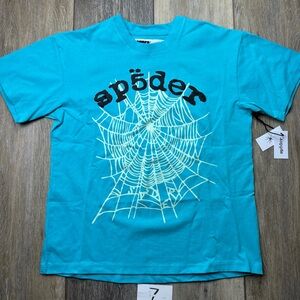 Sp5der Web T shirt cyan